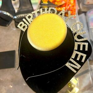 Birthday Queen Silver Crystal Headband